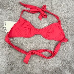 Brand new w/tags pink/strawberry Monday Swimwear bikini top size L